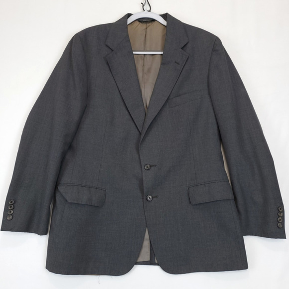 POLO UNIVERSITY CLUB by RALPH LAUREN Gray Blazer Jacket Men 42R 2‎ Button USA